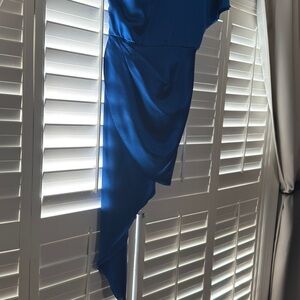 Aidan Mattox Blue Asymmetrical Dress